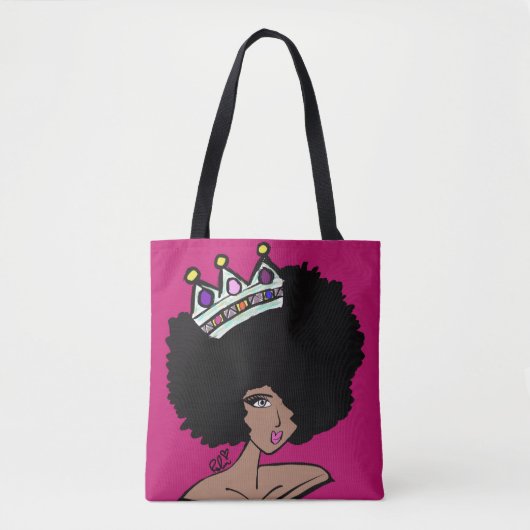 Afro Kroon Canvas Tas (Voorkant)