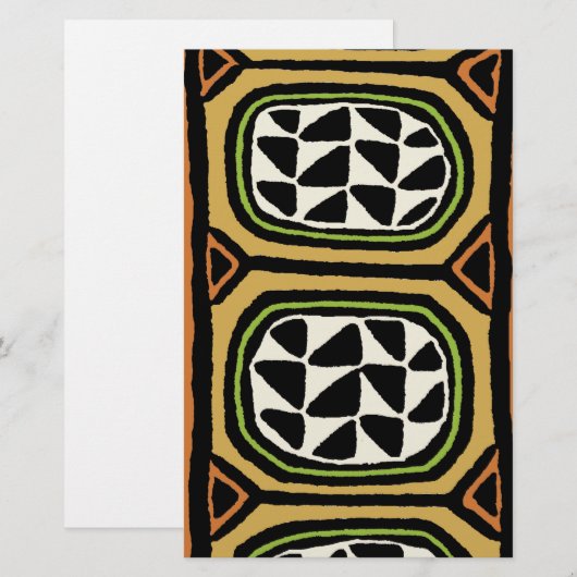 Afro Kuba Textile Design Briefpapier (Voorkant / Achterkant)