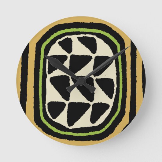 Afro Kuba Textile Design Ronde Klok (Voorkant)