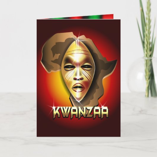 Afro Kwanzaa Feestdagen Kaart (Voorkant)
