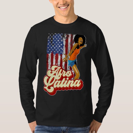 Afro Latina Amerika Vlag Afro Latin Pride T-shirt (Voorkant)