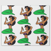 afro latina mermaid cadeaupapier (Vlak)