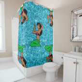 afro latina mermaid sea zee douchegordijn (In situ)