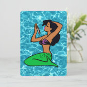 afro latina mermaid sea zee kaart (Staand voorkant)
