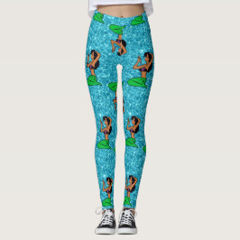 afro latina mermaid sea zee leggings