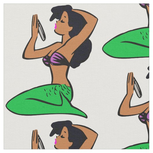 afro latina mermaid stof (Close Up)