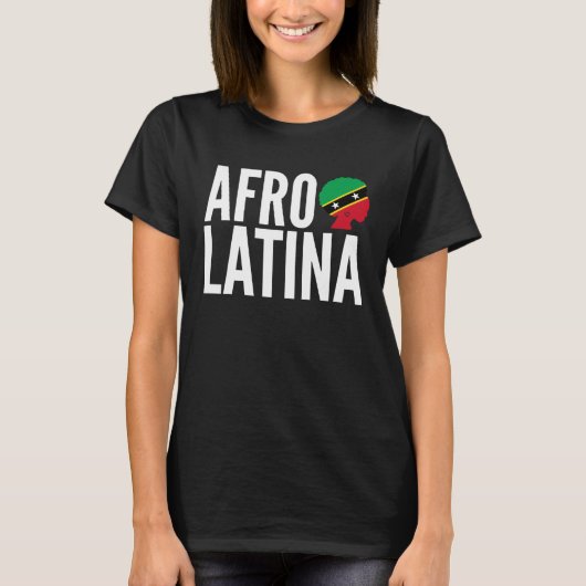 Afro Latina Queen Creole Saint Kitts & Nevis Afro  T-shirt (Voorkant)