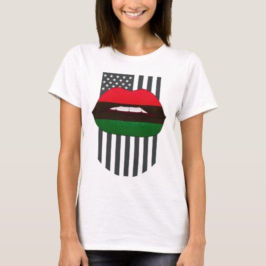 Afro Lib Red Green Black T-shirt (Voorkant)