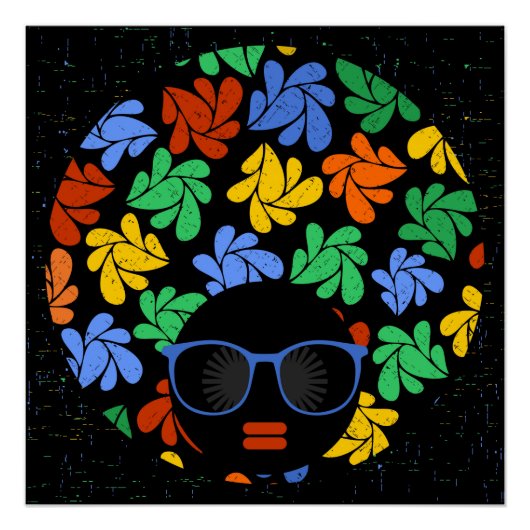 Afro Liefde Kleurrijke muur sticker Poster (Voorkant)