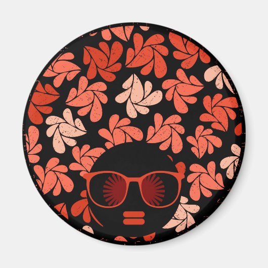 Afro Liefde Koraalrode Kussen Magneet (Voorkant)