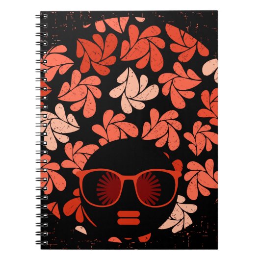 Afro Liefde Koraalrode Kussen Notitieboek (Voorkant)