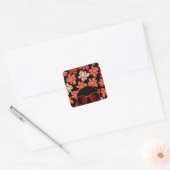 Afro Liefde Koraalrood Kussen Vierkante Sticker (Envelop)