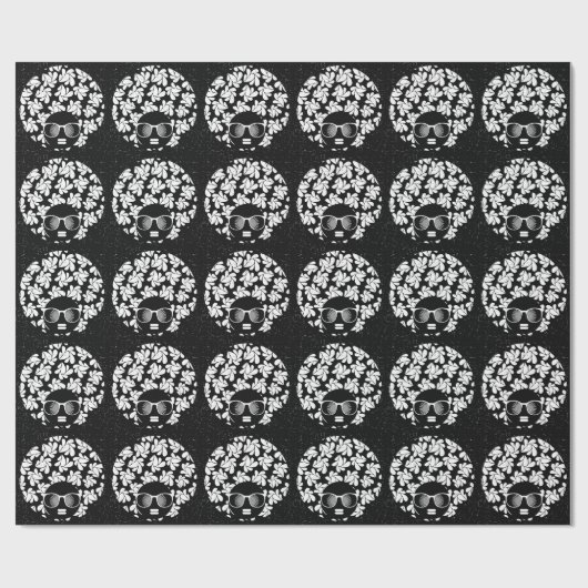 Afro Liefde Zwart & Wit Cadeaupapier (Vlak)