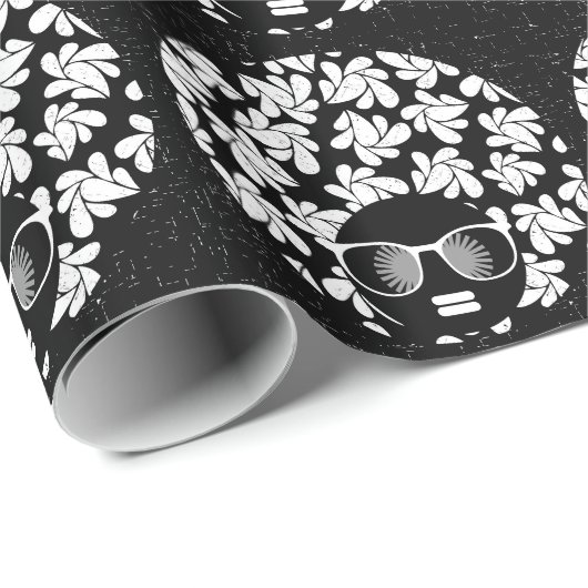Afro Liefde Zwart & Wit Cadeaupapier (Rol Hoek)