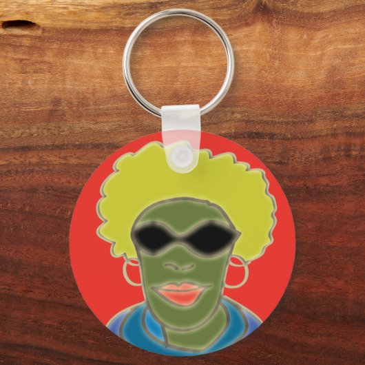 Afro-links Sleutelhanger (Voorkant)