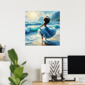 Afro Loft Godin Divine Schoonheid Olie Schilderij Poster (Thuiskantoor)