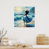 Afro Loft Godin Divine Schoonheid Olie Schilderij Poster (Keuken)