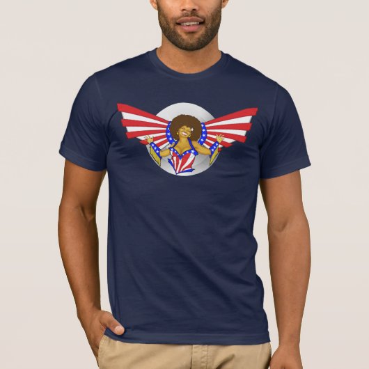 Afro Love Angel mannen T-shirt (Voorkant)