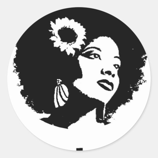Afro Love Ronde Sticker (Voorkant)