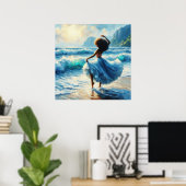 Afro loven godin goddelijke schoonheid olieverfsch poster (Thuiskantoor)