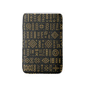 Afro Luxe Zwart & Goud Tribal Badmat (Voorkant Verticaal)