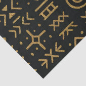Afro Luxe Zwart & Goud Tribal Wrapping Paper Tissuepapier (Detail)