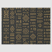 Afro Luxe Zwart & Goud Tribal Wrapping Paper Tissuepapier (Voorkant)