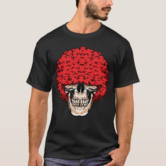 Afro-Man schedel: Overvloedig krullend rood haar T-shirt (Voorkant)