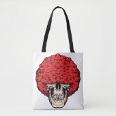 Afro-Man schedel: Overvloedig krullend rood haar Tote Bag (Voorkant)
