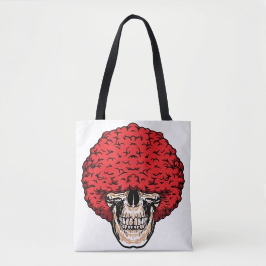 Afro-Man schedel: Overvloedig krullend rood haar Tote Bag (Voorkant)