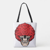 Afro-Man schedel: Overvloedig krullend rood haar Tote Bag (Achterkant)