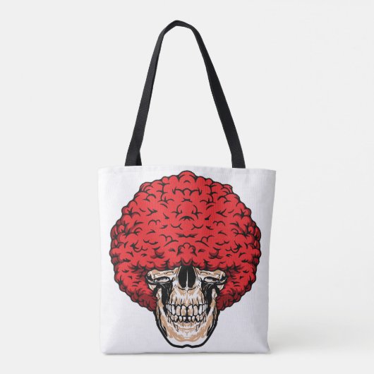 Afro-Man schedel: Overvloedig krullend rood haar Tote Bag (Achterkant)