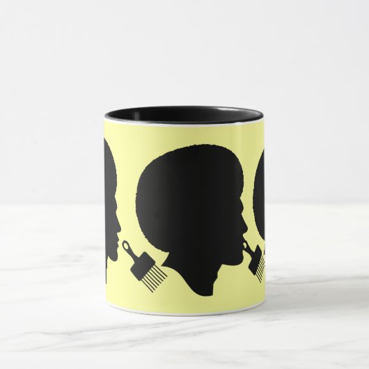 AFRO MAN SILHOUETTE EN ZIJN AFRO PICK MOK (Midden)