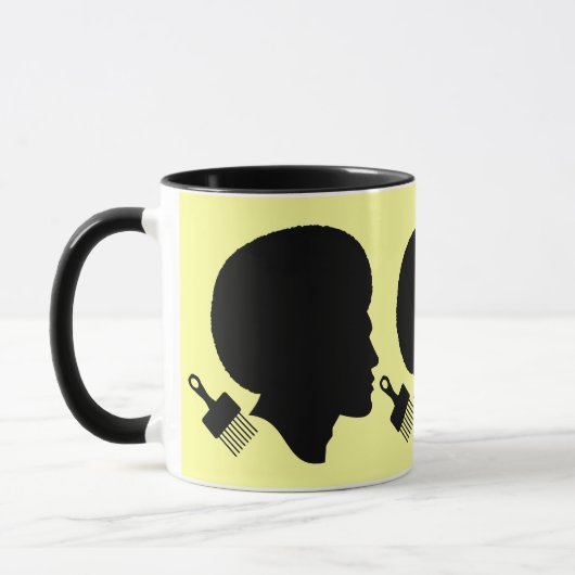 AFRO MAN SILHOUETTE EN ZIJN AFRO PICK MOK (Links)