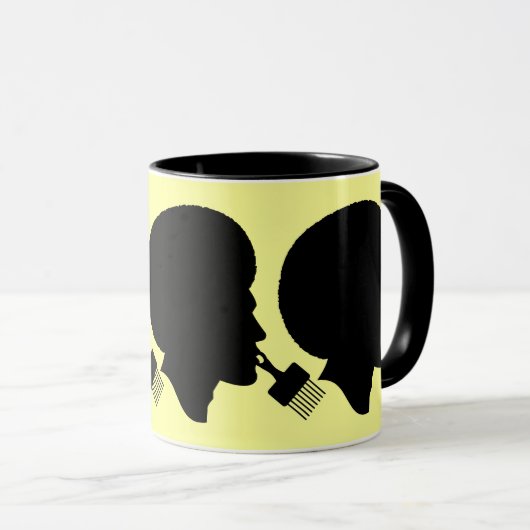 AFRO MAN SILHOUETTE EN ZIJN AFRO PICK MOK (Voorkant rechts)