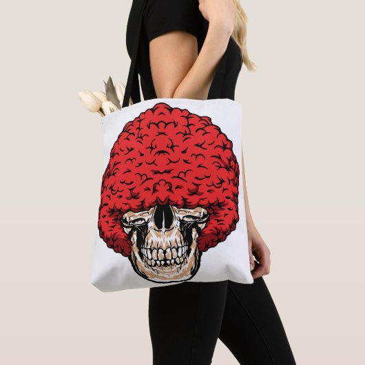 Afro-Mans Schedel: Overvloedig Krullend Rood Haar Tote Bag (Dichtbij)