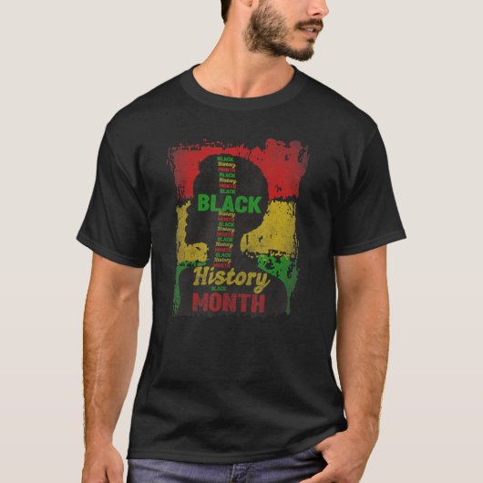 Afro Meisje Black Pride T-shirt Black History Mont (Voorkant)