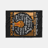 Afro meisje blackity zwart elke maand zwarte gesch fleece deken (Voorkant (Horizontaal))