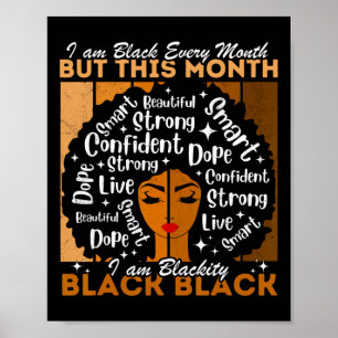 Afro meisje blackity zwart elke maand zwarte gesch poster