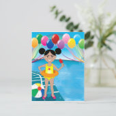 Afro meisje met ijsje briefkaart (Staand voorkant)