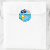 Afro meisje met ijslolly ronde sticker (Tas)