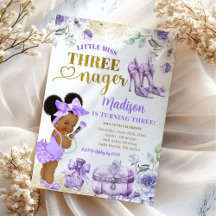 Afro Meisje Paars Goud Little Miss Threenager Fees