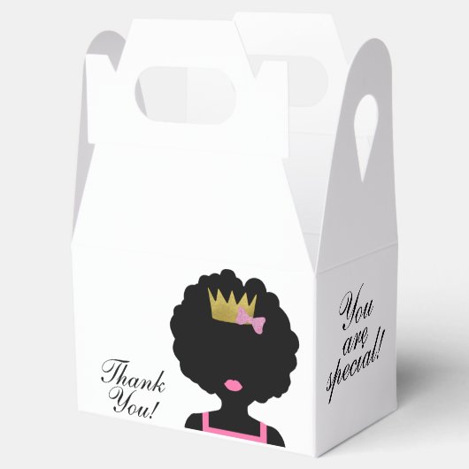 Afro meisje partij doos bedankdoosjes (Geopend)
