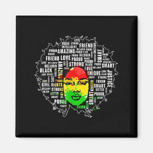 Afro Meisje Shirt Zwarte Geschiedenis Maand Afrika Magneet