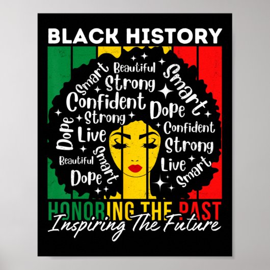 Afro-meisje ter ere van het verleden inspirerende poster (Voorkant)