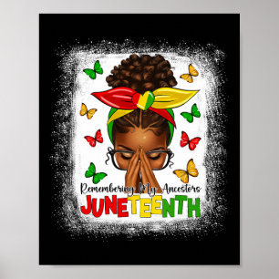 Afro-meisjes zwarte vrouwen rommelige broodje vier poster