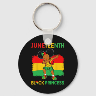 Afro Melanin Dabbing Girl Black Princess Juneteent Sleutelhanger