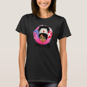Afro Melanin Queen RN Black T-shirt