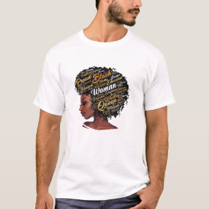 Afro Melanin Queen T-shirt Sterk zwart natuurlijk