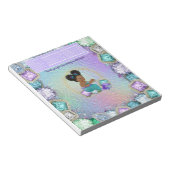 Afro Mermaid Baby shower Snoep Bar wrapper Notitieblok (Schuin)